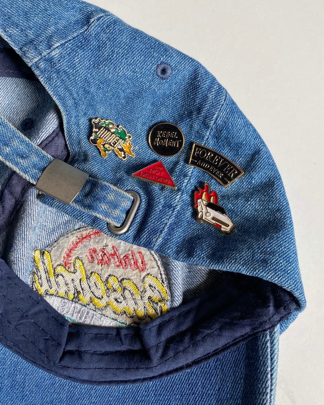 버쉬카 데님 배지 빈티지 볼캡 모자 상품이미지7