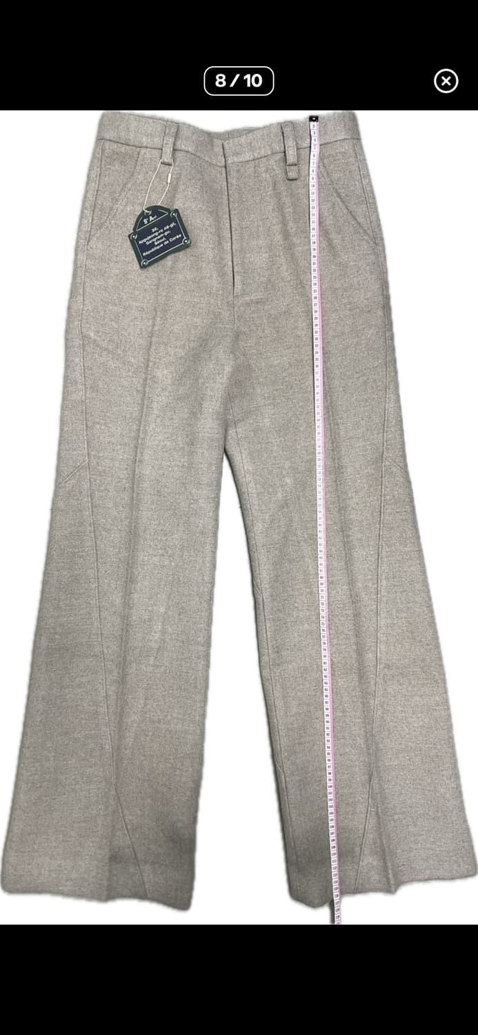 [샘플] [S] STU 웨이브 라인 울 슬랙스 페일 라이트 핑크 상품이미지4