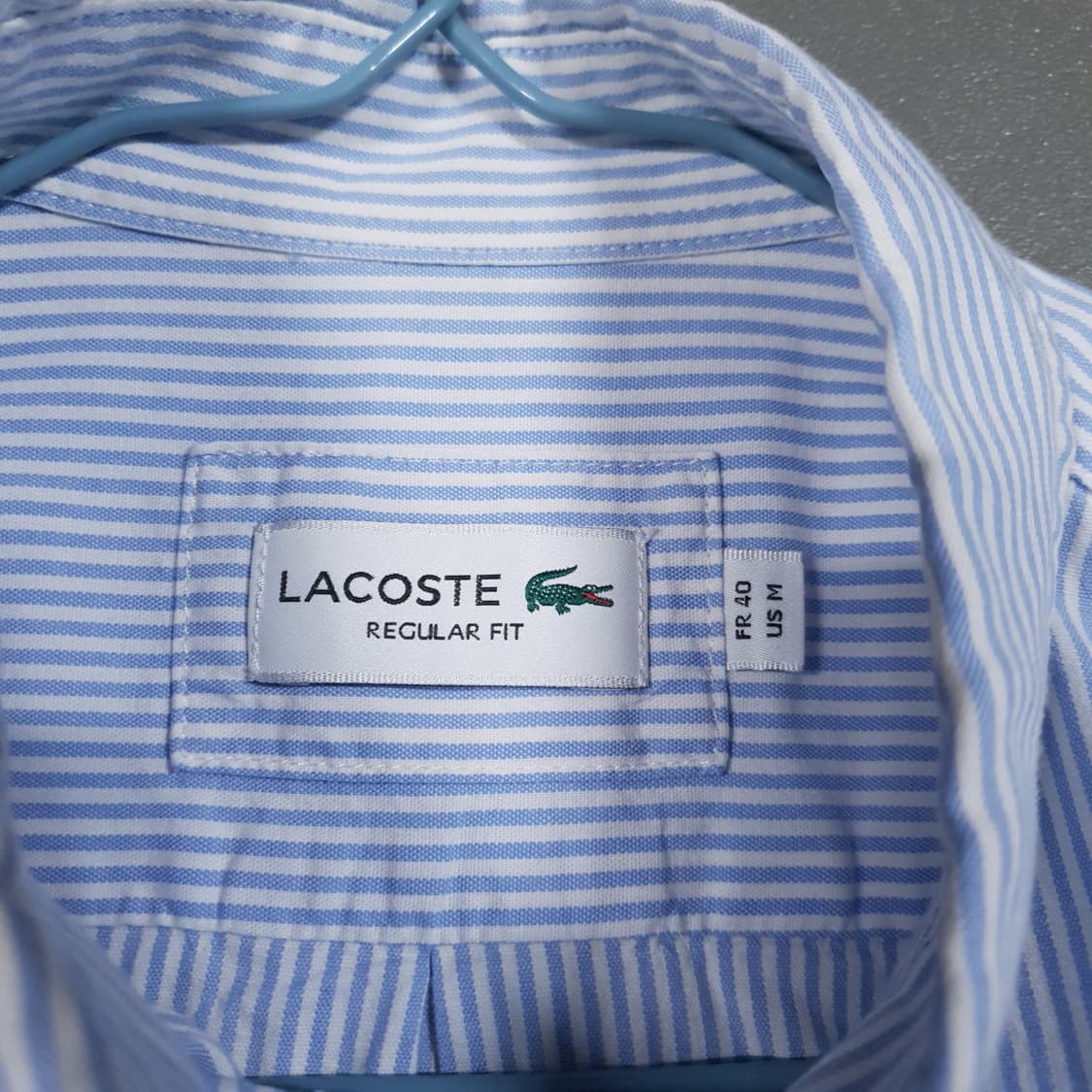 L) 라코스테 신형 22FW 버튼다운 옥스포드 스트레치 스트라이프 셔츠 상품이미지5