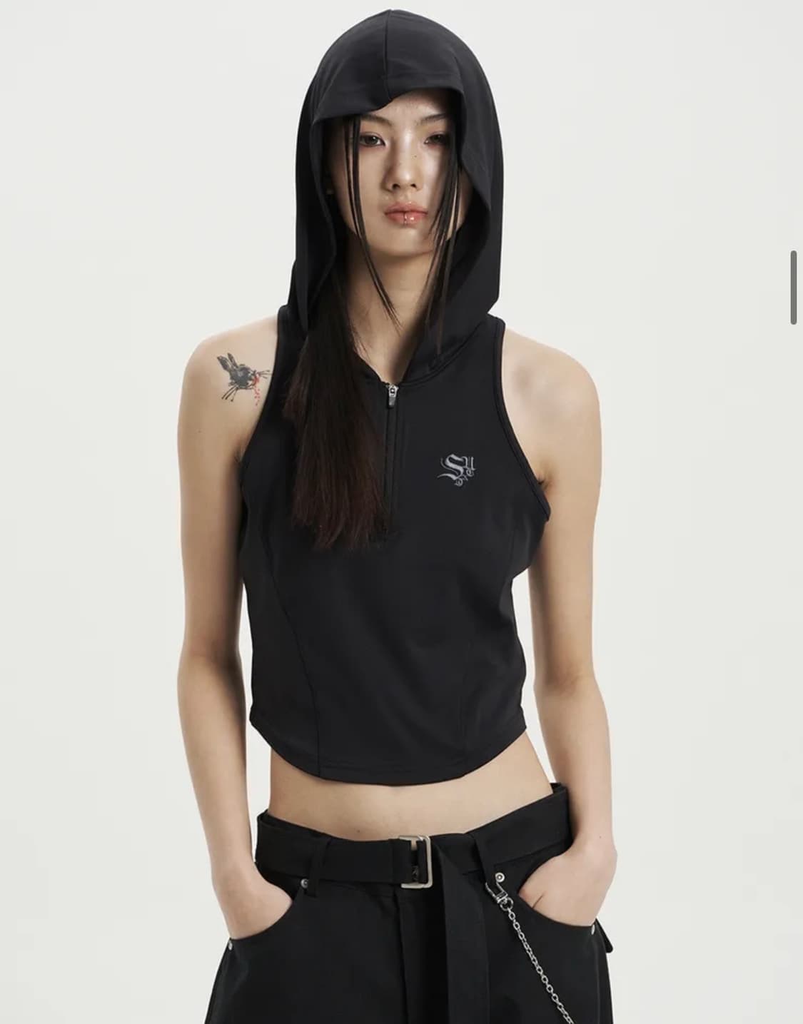 셋업이엑스이 HOOD HALF ZIP SLEEVELESS  상품이미지1
