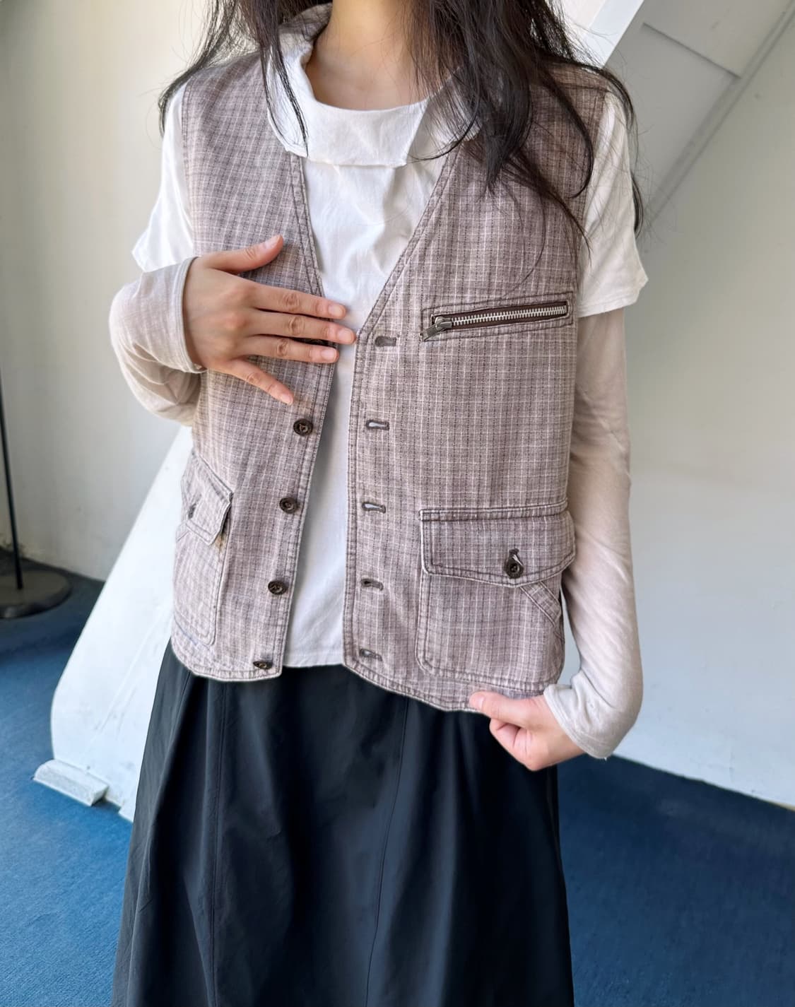 Dry cotton fabric work design vest 상품이미지9