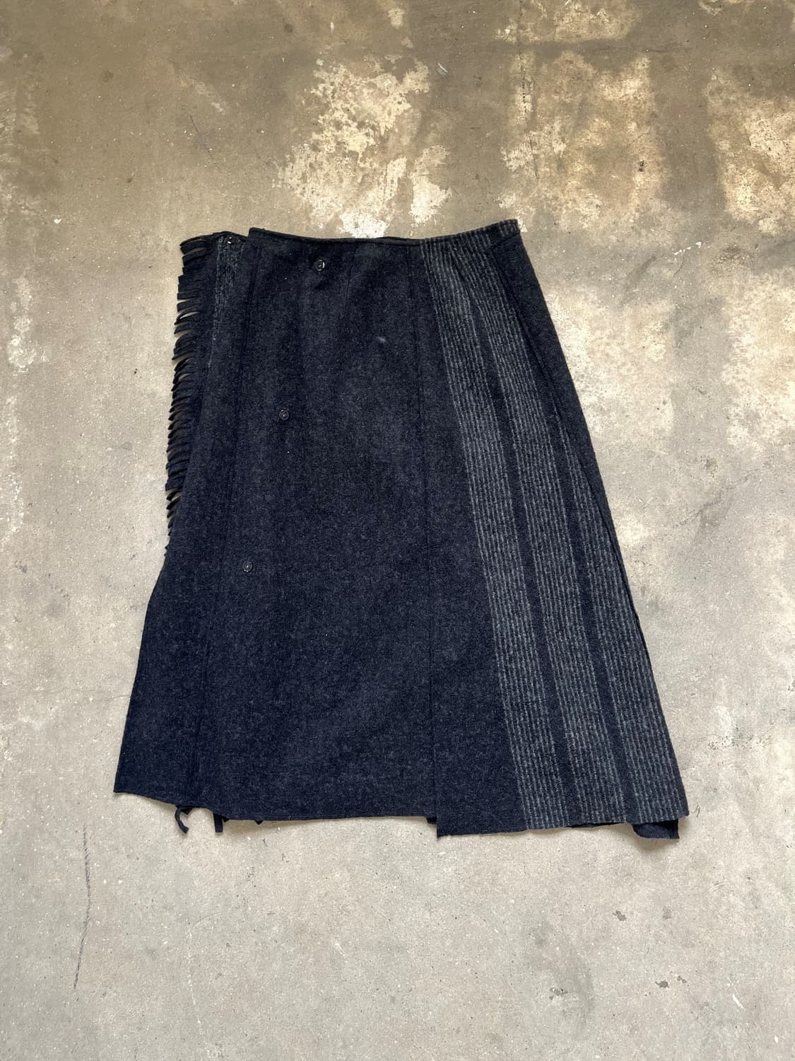 Hiroko bis 프린지 울 혼방 랩 스커트 상품이미지6