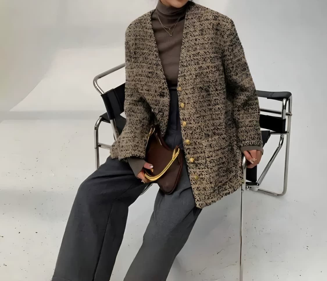 셀린느 Celine 트위드 오버사이즈 여성  가디건 34사이즈!! 상품이미지2