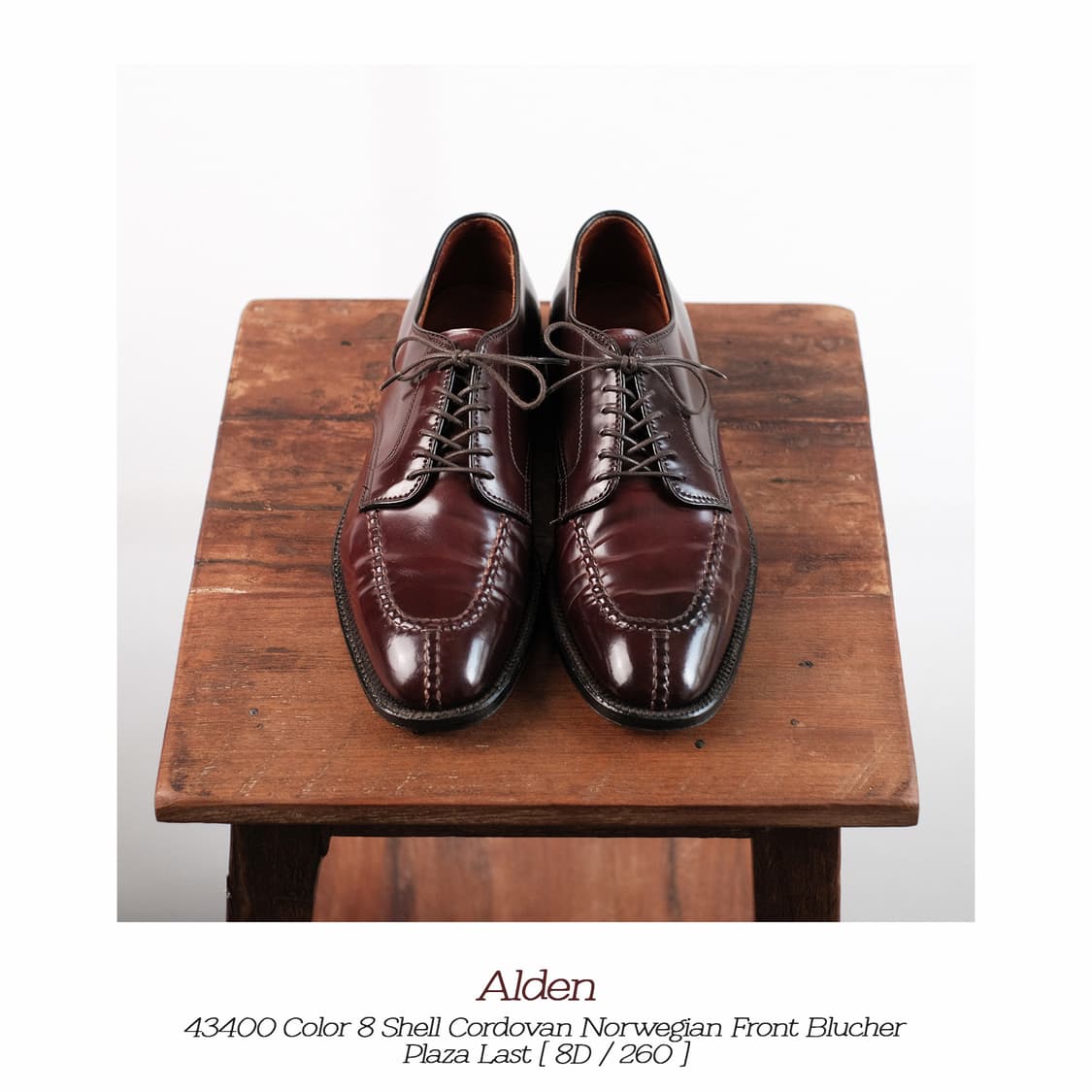 알든 43400 8D(260사이즈) NST 버건디 코도반 더비 상품이미지1