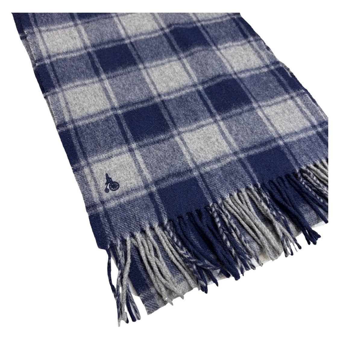 Bean Pole 네이비 체크 울 100% 머플러 상품이미지3