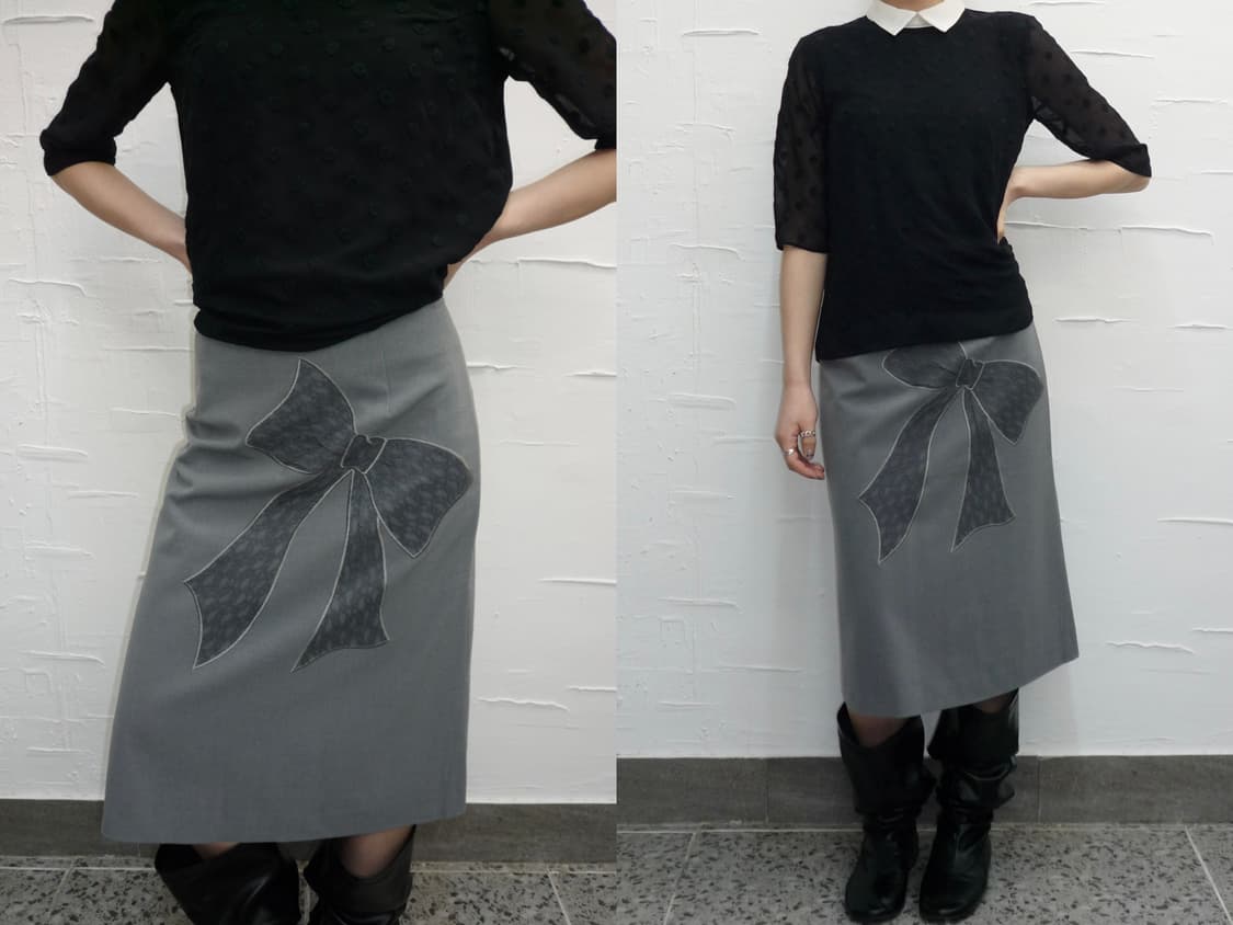 ribbon patch midi skirt 상품이미지2