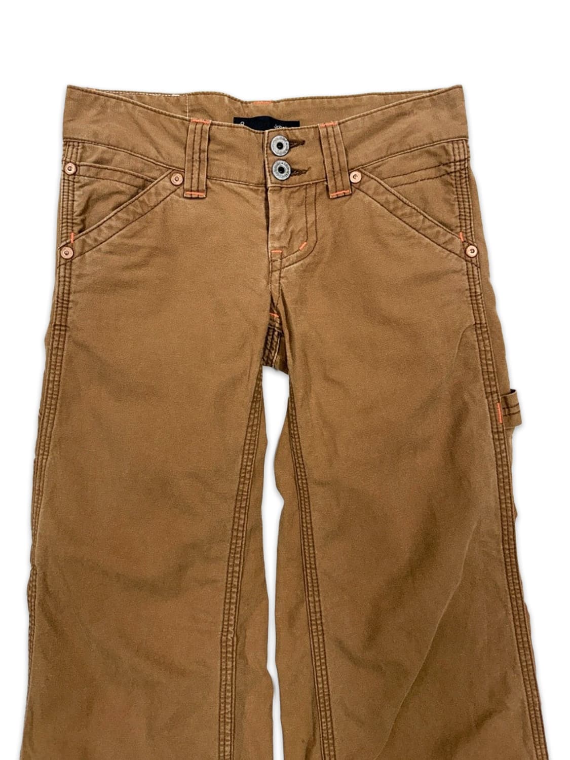 빈티지 Johnbull 라이트 브라운 로우라이즈 와이트 부츠컷 팬츠 상품이미지3