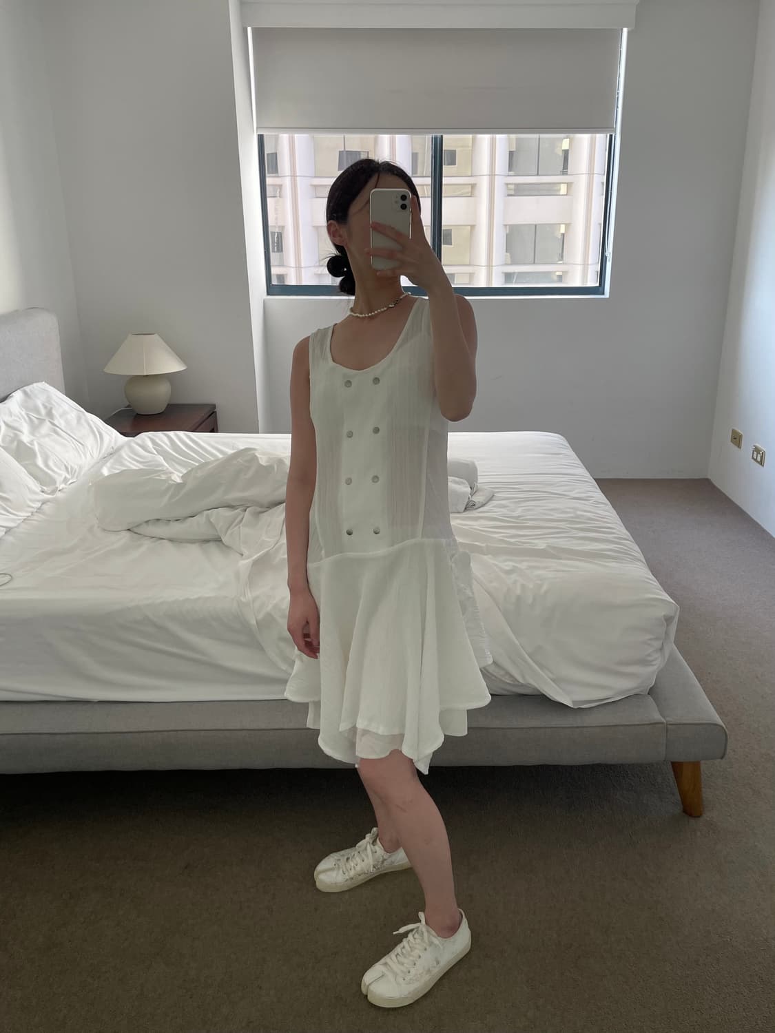 [개인 소장] 애옹쓰 셔링 슬리브리스 원피스 상품이미지1