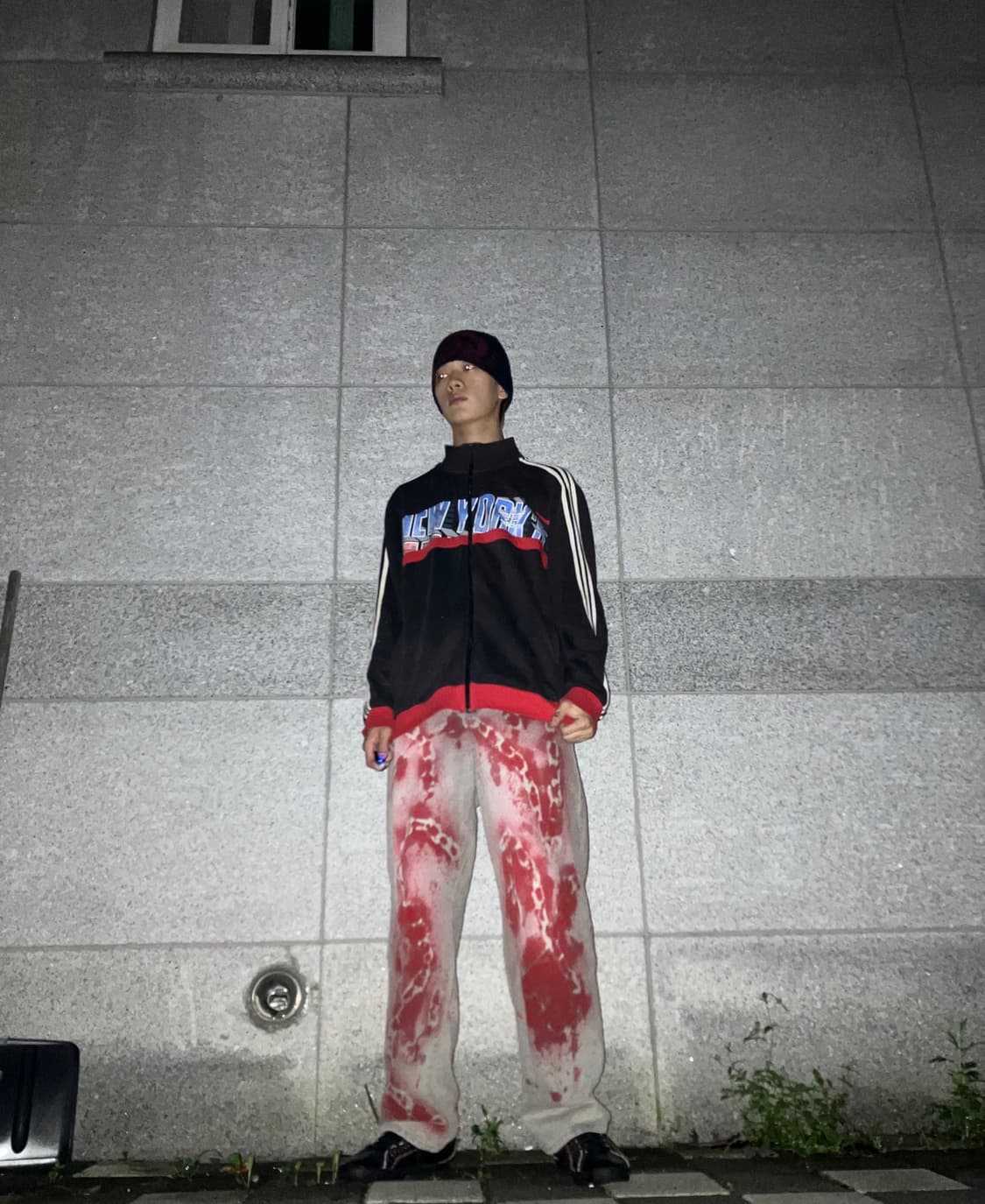 Red chain custom gray pants 상품이미지3
