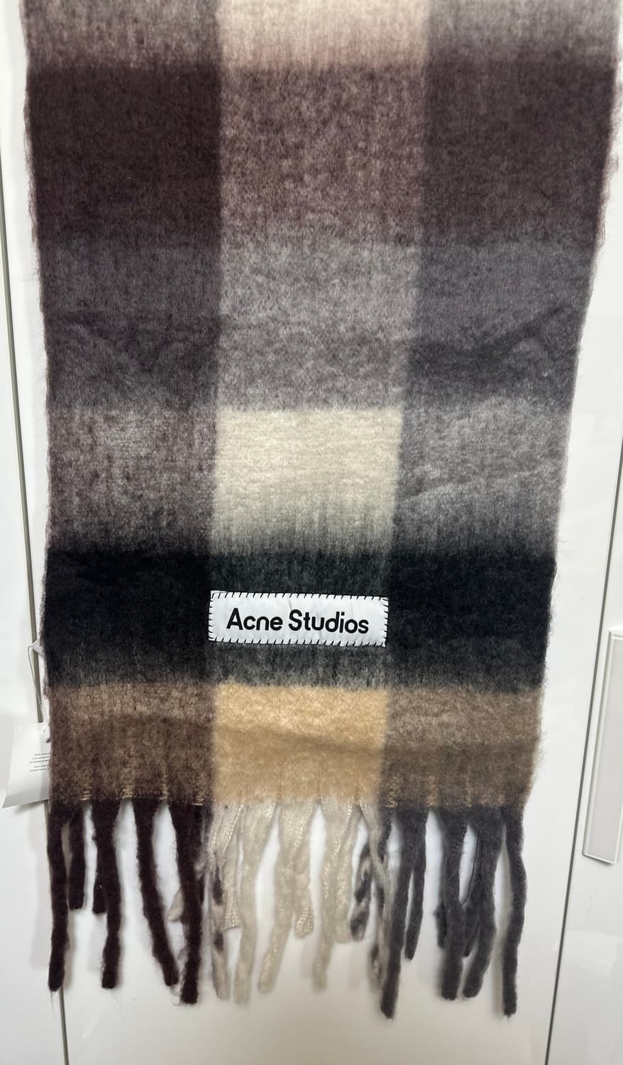 아크네 스튜디오 체크 모헤어울머플러 브라운 남여공용 상품이미지4
