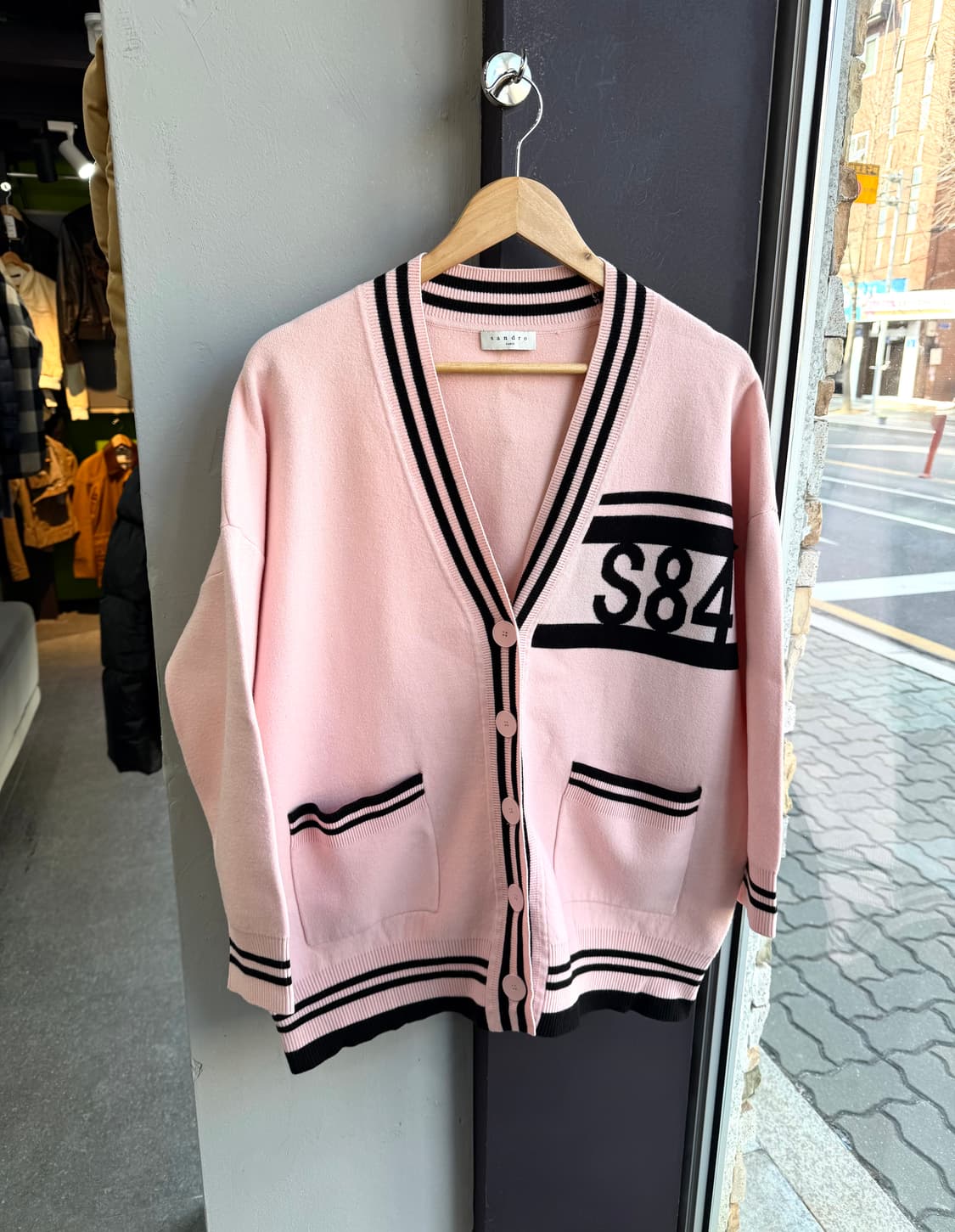 1/ 산드로 오버핏 캐시미어 블랜딩 가디건 상품이미지2