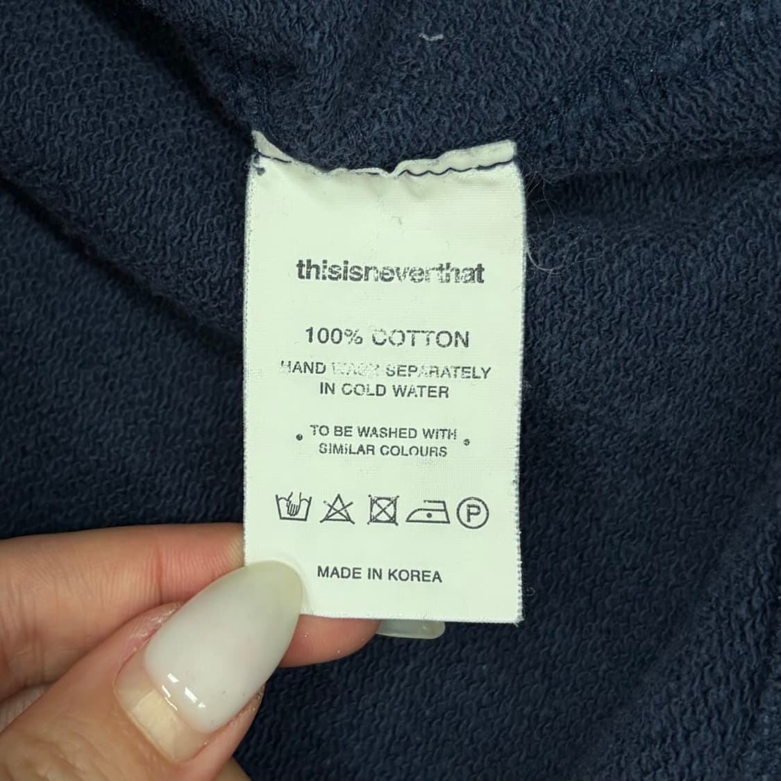 Thisisneverthat 디스이즈네버댓 절개 네이비 맨투맨 L 상품이미지6