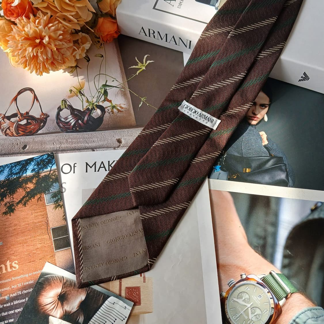 조르지오 아르마니 스트라이프 넥타이 9.9cm A+등급 A19804 상품이미지4