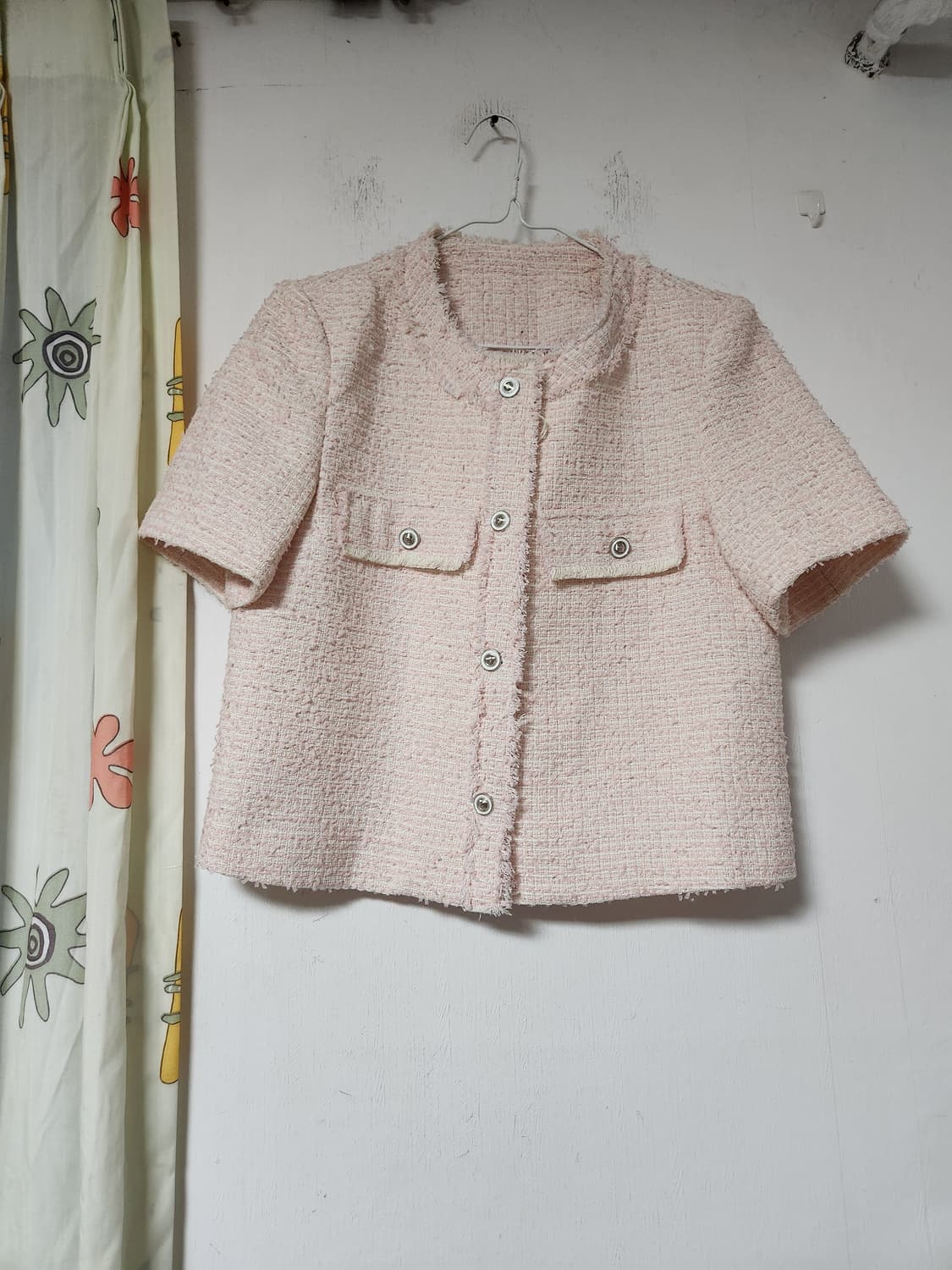 핑크 트위드 반팔 자켓 66 상품이미지1