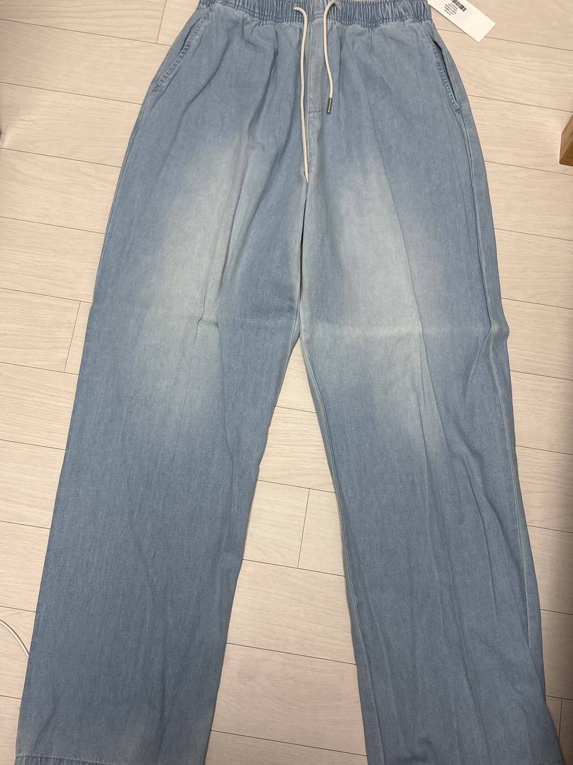 린넨 데님 워시드 밴딩 팬츠 상품이미지2