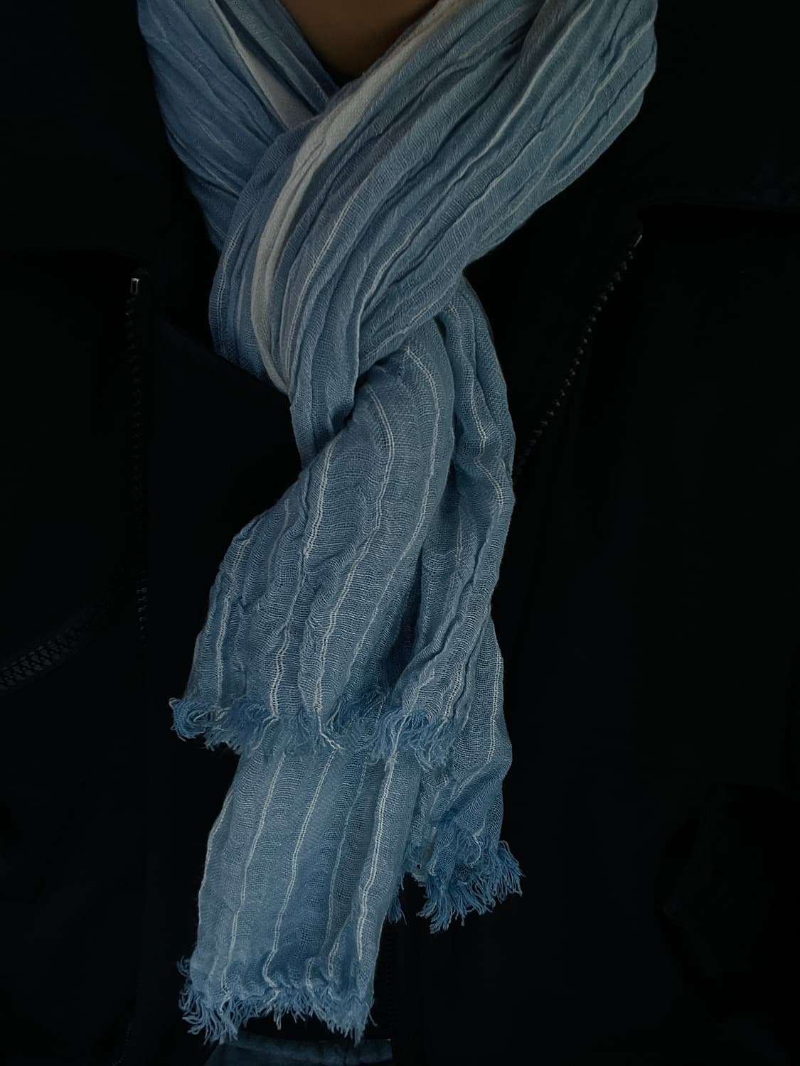 빈티지 투톤 크링클 머플러 (새상품) 유니섹스 상품이미지9