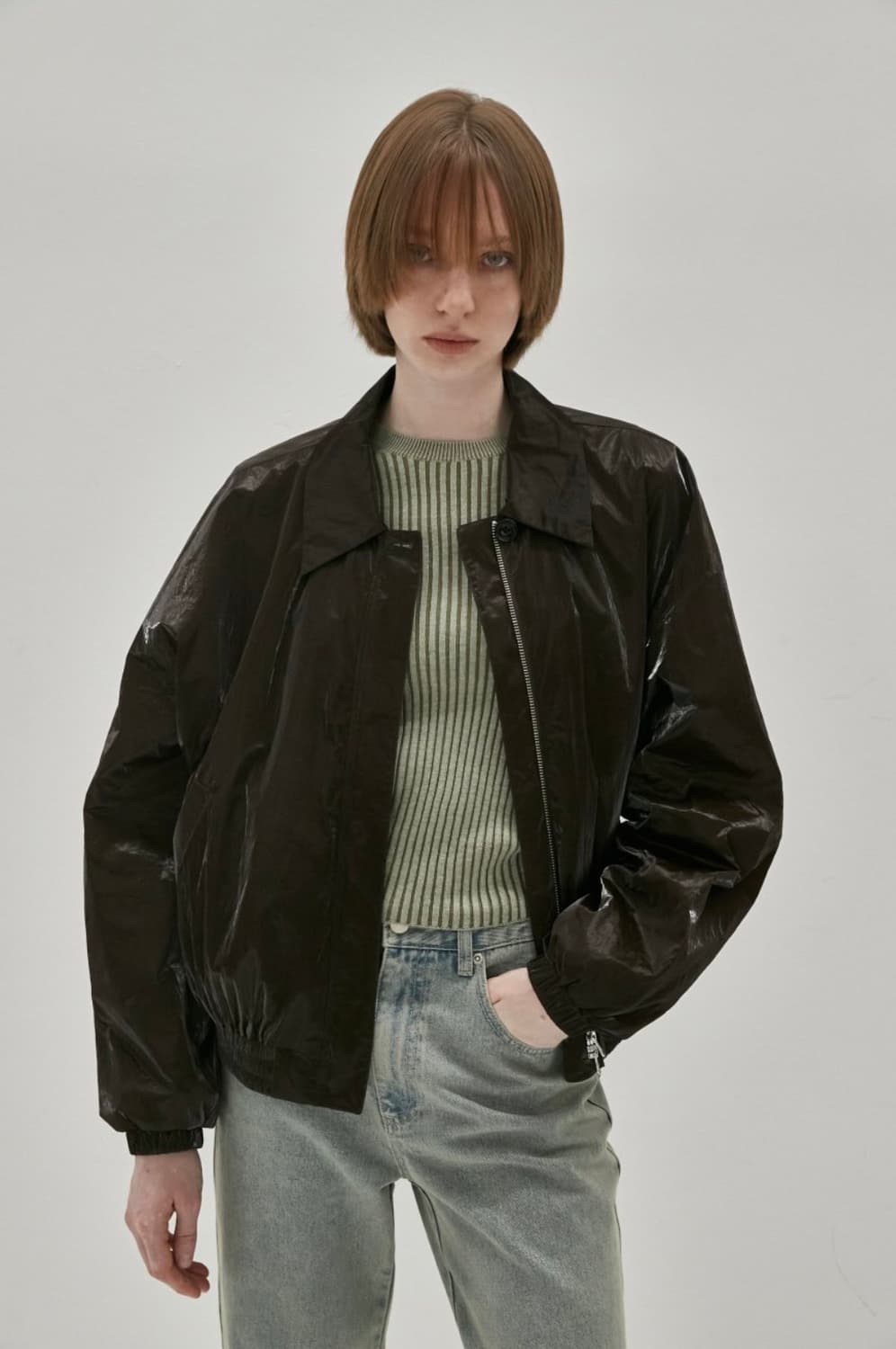 인사일런스 우먼 블루종 브라운 상품이미지4