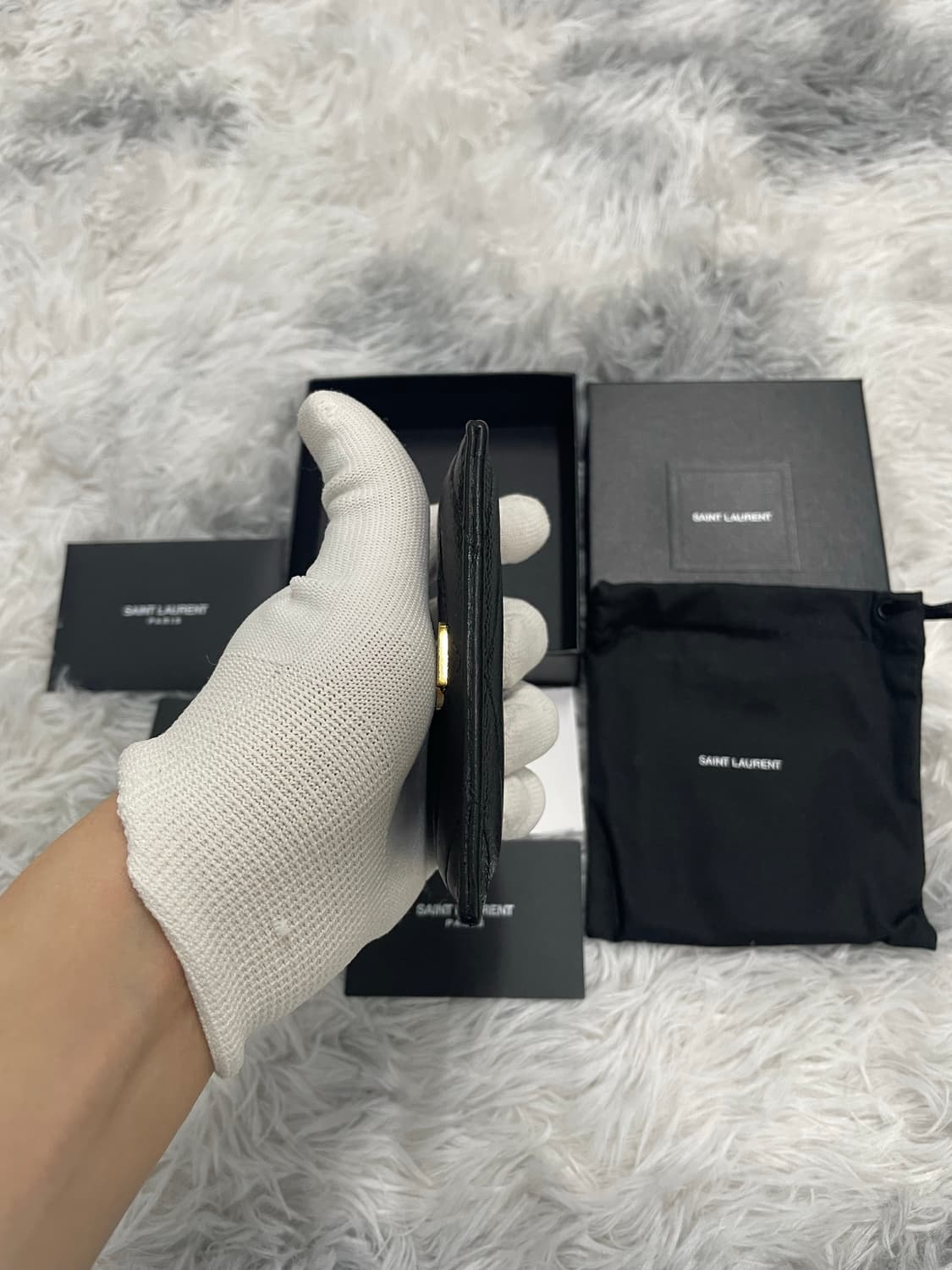 입생로랑 마틀라세 금장 카드지갑 블랙 [os] 상품이미지5