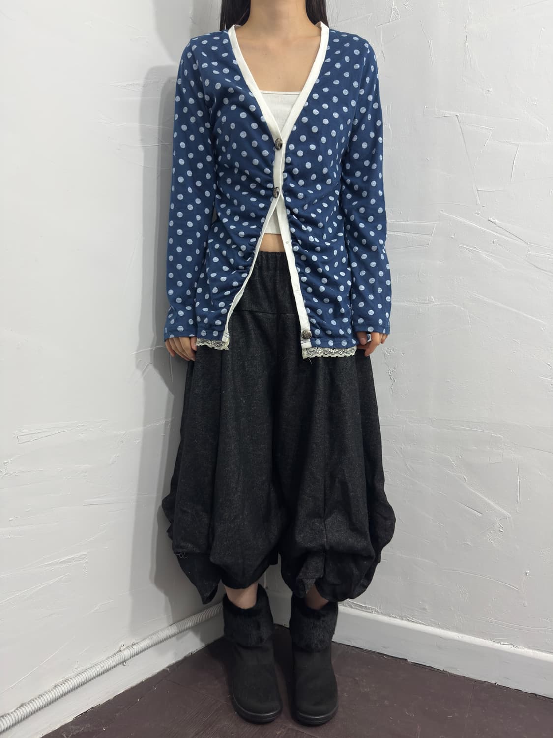 colza dot cardigan 상품이미지2
