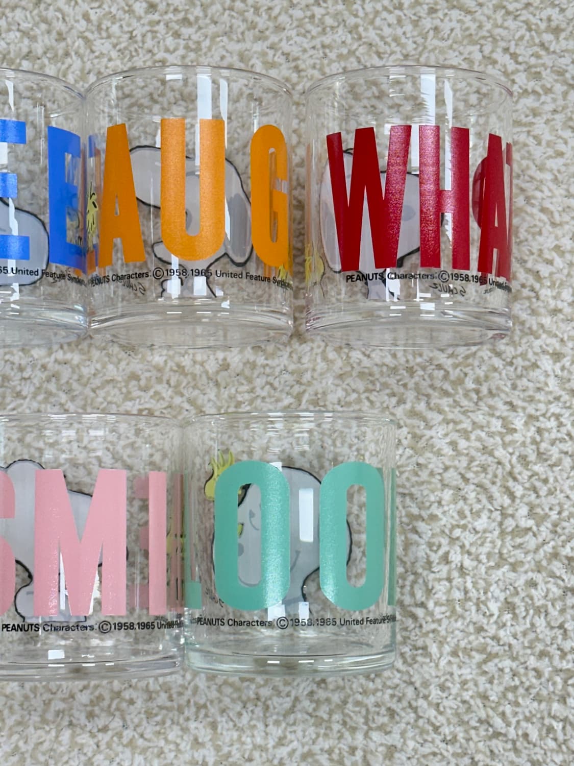 미사용 새상품) 빈티지 스누피 유리컵 세트 상품이미지3