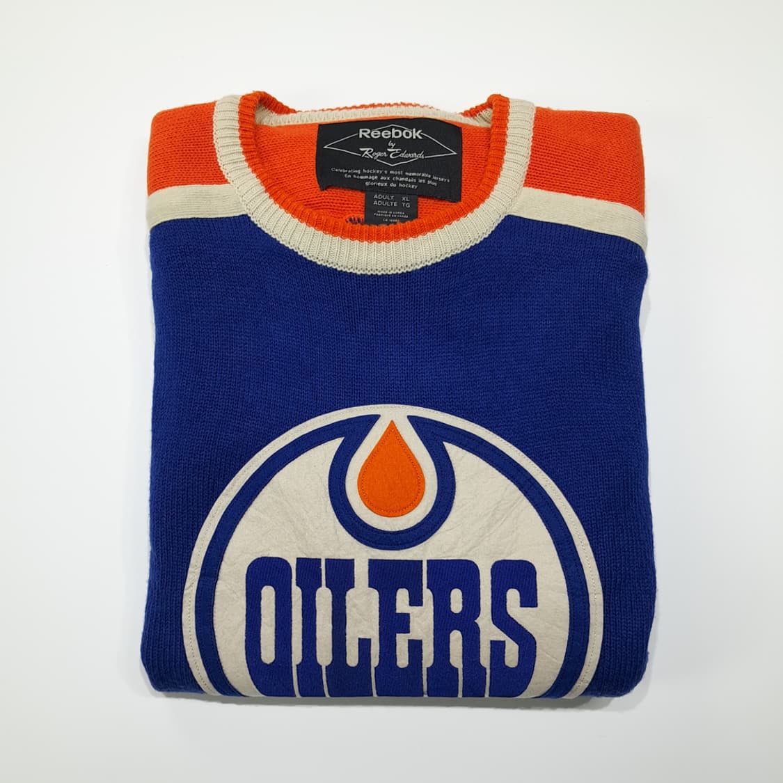 CL213 2XL 리복 90s한국판 NHL 오일러스 블루 하키스웨터 상품이미지6