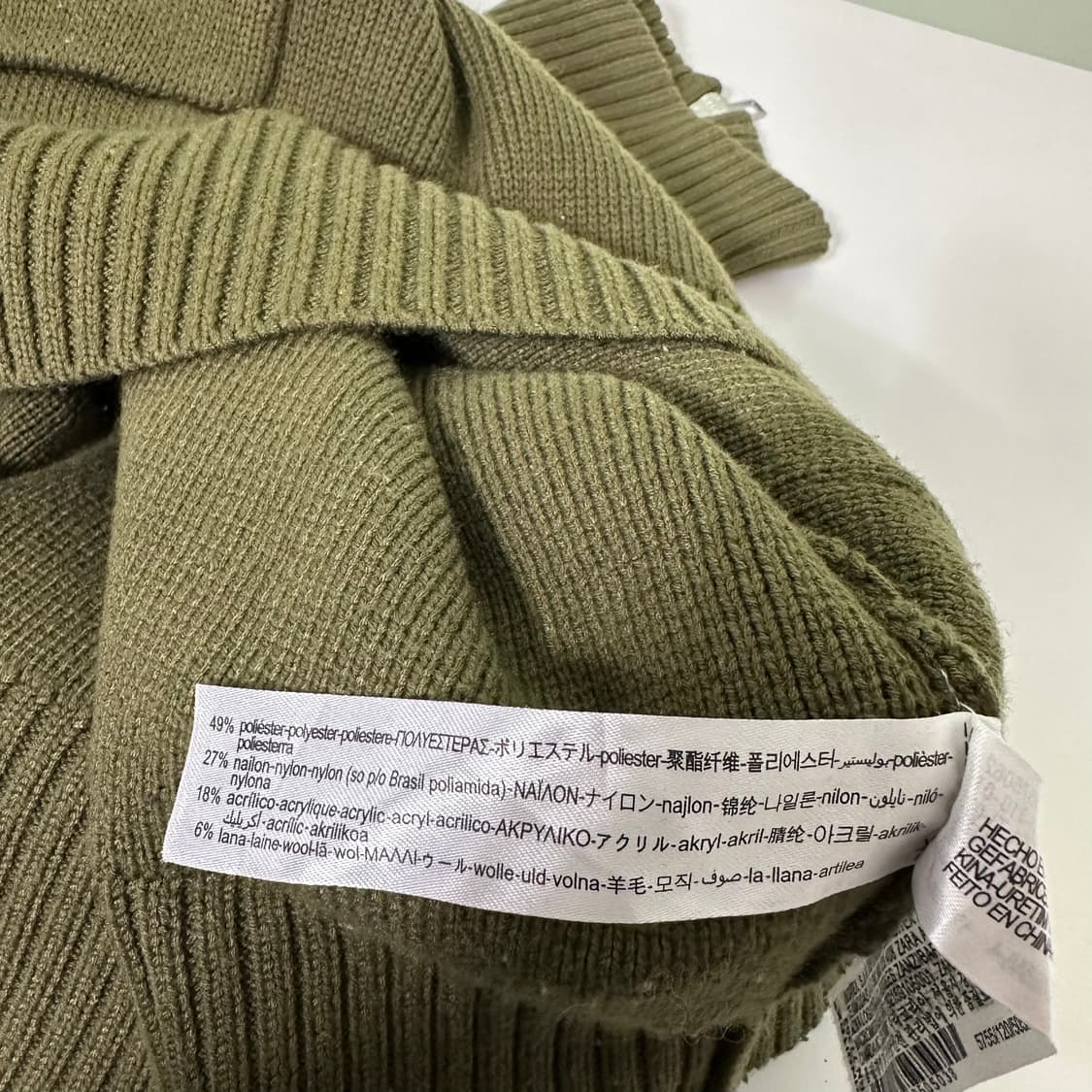 우먼FREE 자라 카키 투포켓 하이넥 반집업니트 상품이미지8