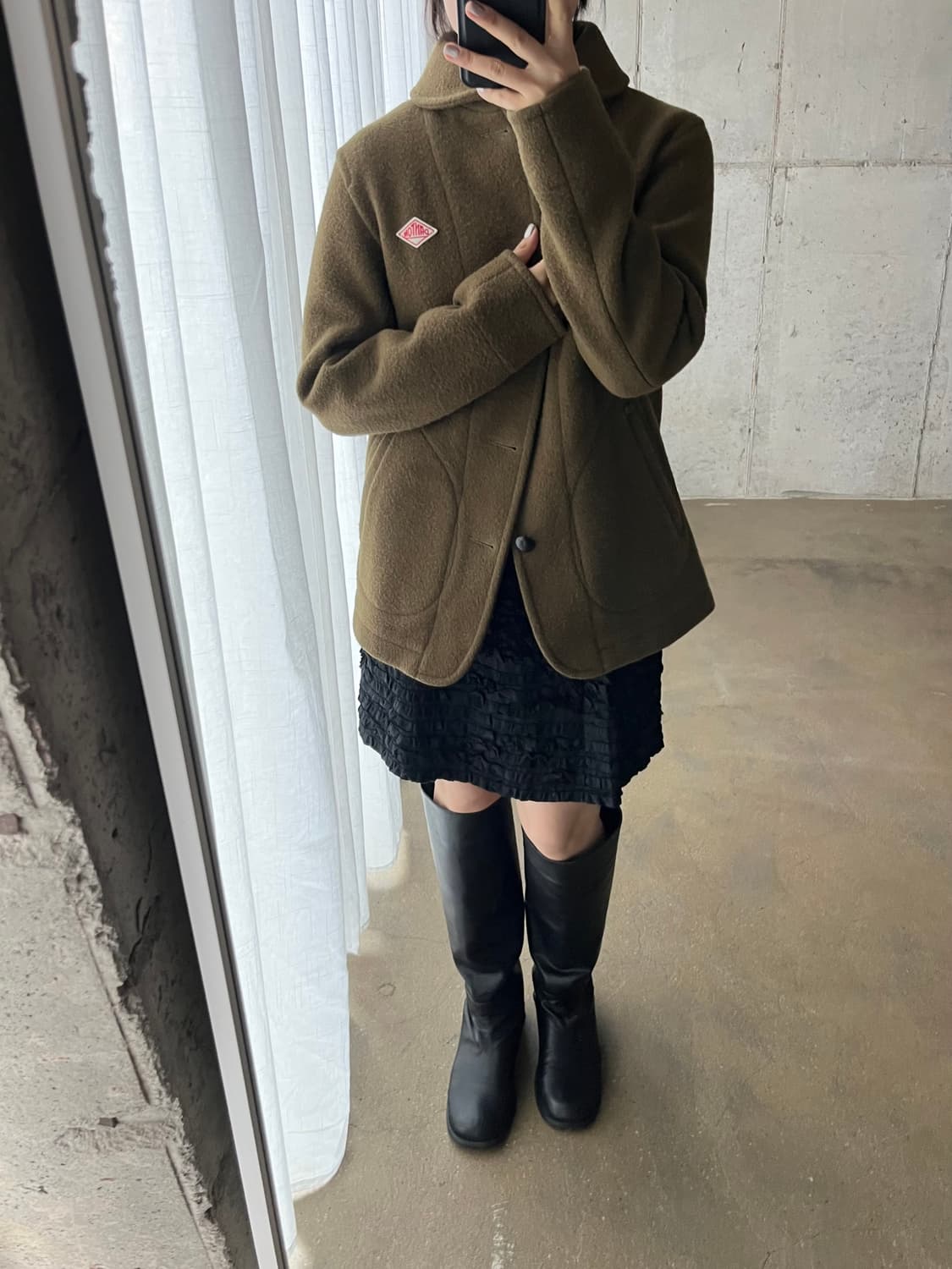 DANTON 단톤 울 숏코트 올리브 그린 38 상품이미지6