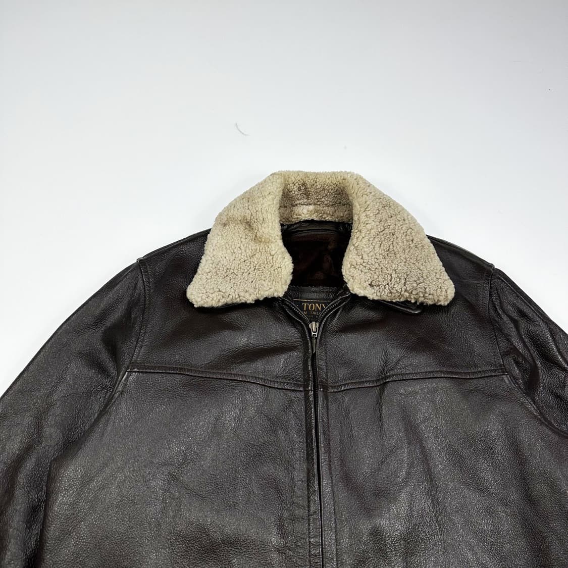 VTG 빈티지 브라운 양털 가죽자켓 (L) 상품이미지1