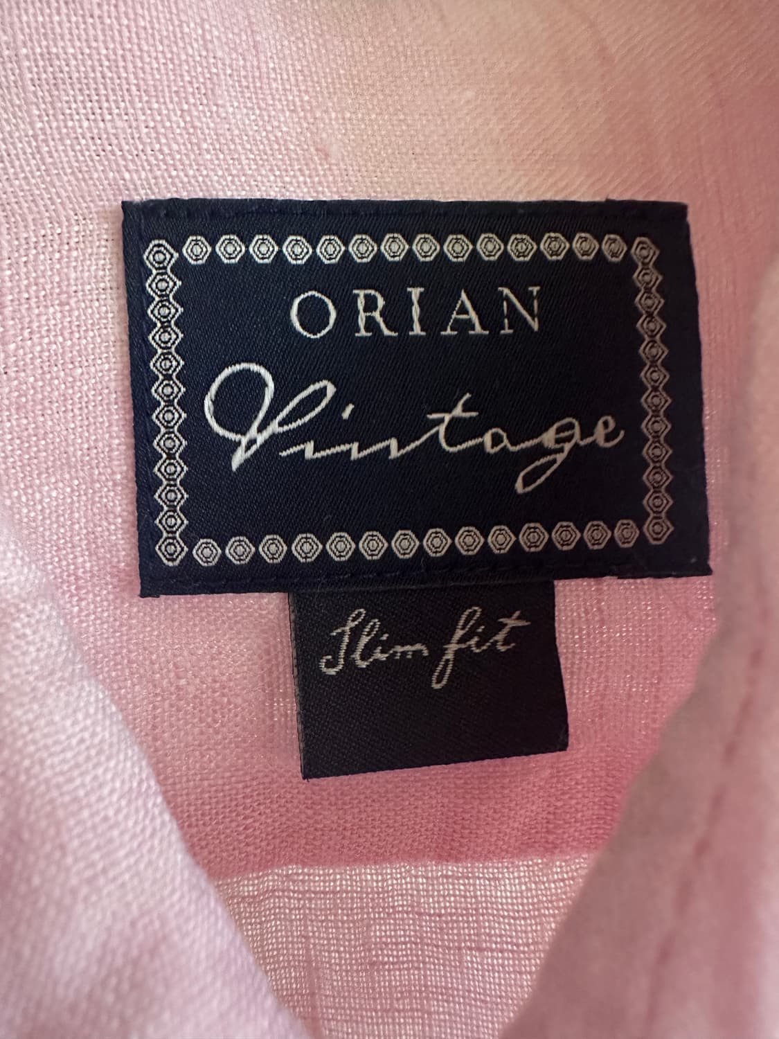 ORIAN 오리앙 린넨 셔츠 핑크 39/15½ 슬림핏 상품이미지3