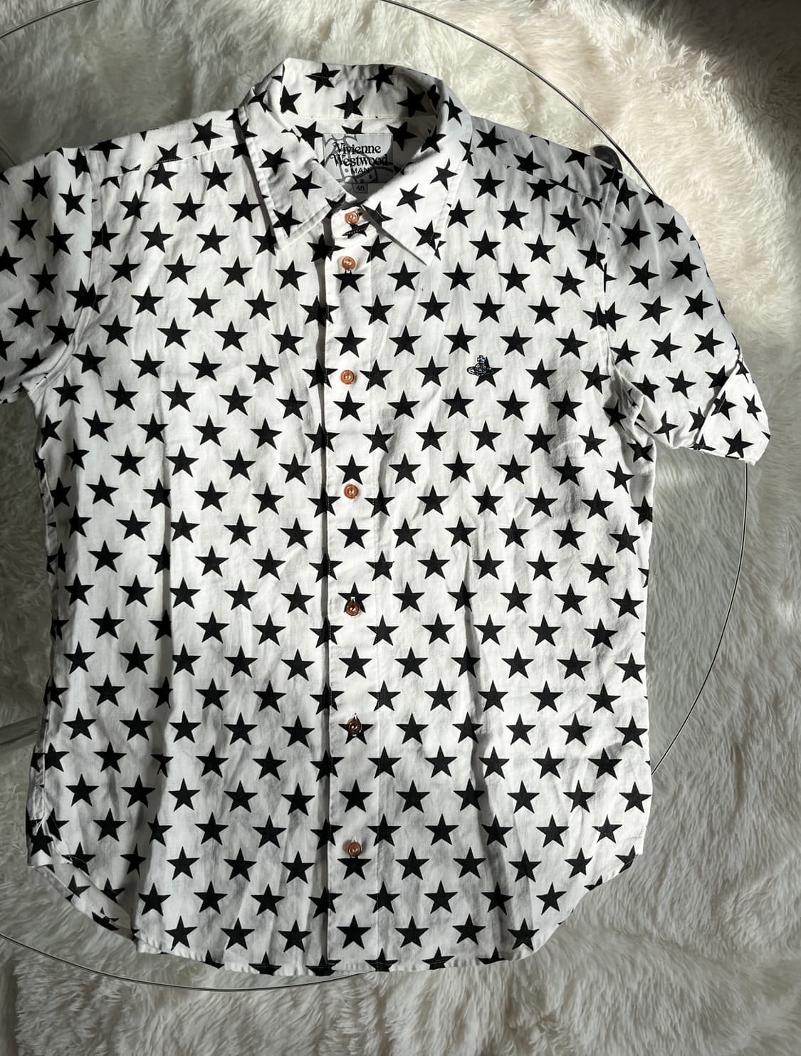 비비안 웨스트우드 반짝반짝 오브 로고 자수 스타 패턴 반팔 셔츠 상품이미지1