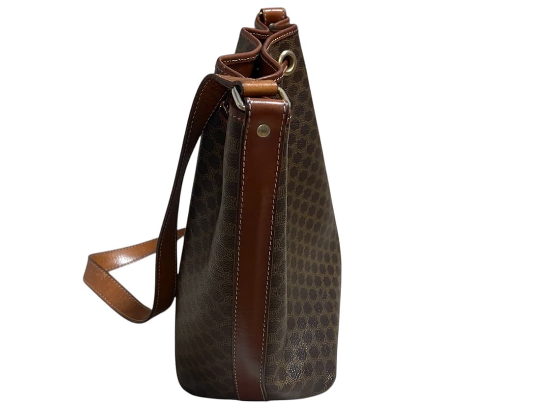 셀린느 빈티지 드로스트링 버킷백 브라운 트리오페 크로스백 마카담 캔버스 상품이미지4