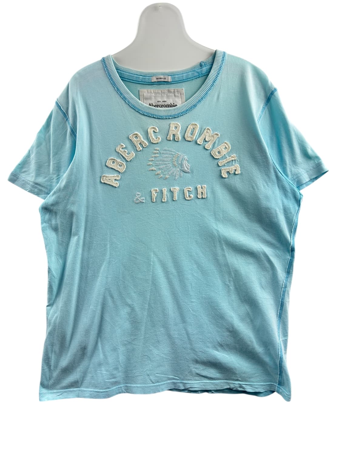 아베크롬비 파스텔블루 아치로고 슬리브1302 상품이미지1