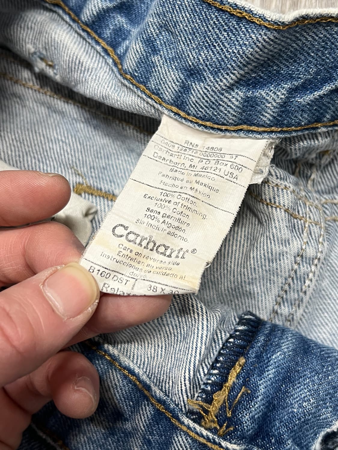 Carhartt 칼하트 릴렉스드핏 연청 데님 팬츠 상품이미지7