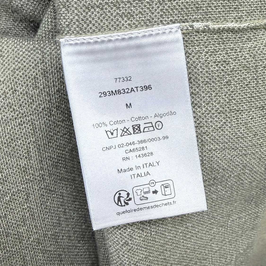 [미사용/M] 디올 오블리크 자카드 반팔 카라티 그린 상품이미지6