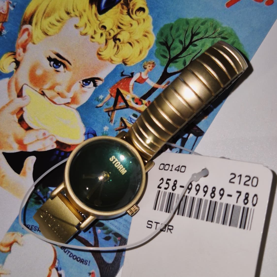 90s 영국 스톰 스페이스 에이지 그린 반구 시계 상품이미지8