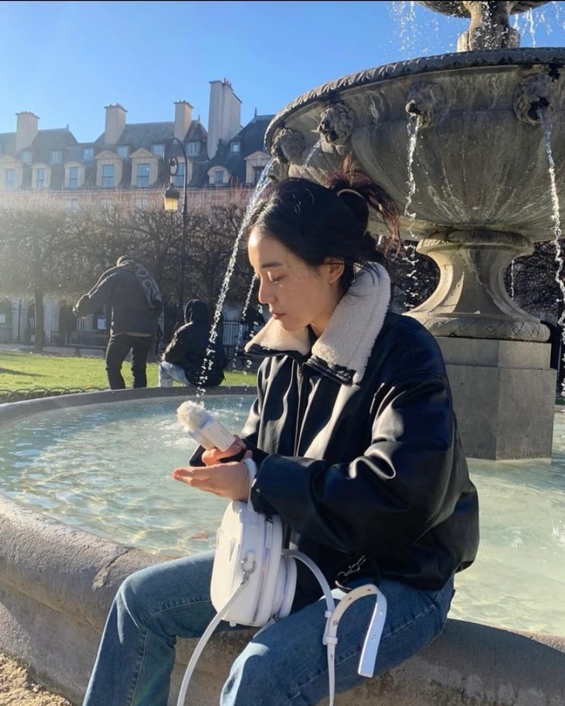 VPPLEMENT 크롭 페이크레더 구스 다운 가죽자켓 레더자켓 상품이미지3