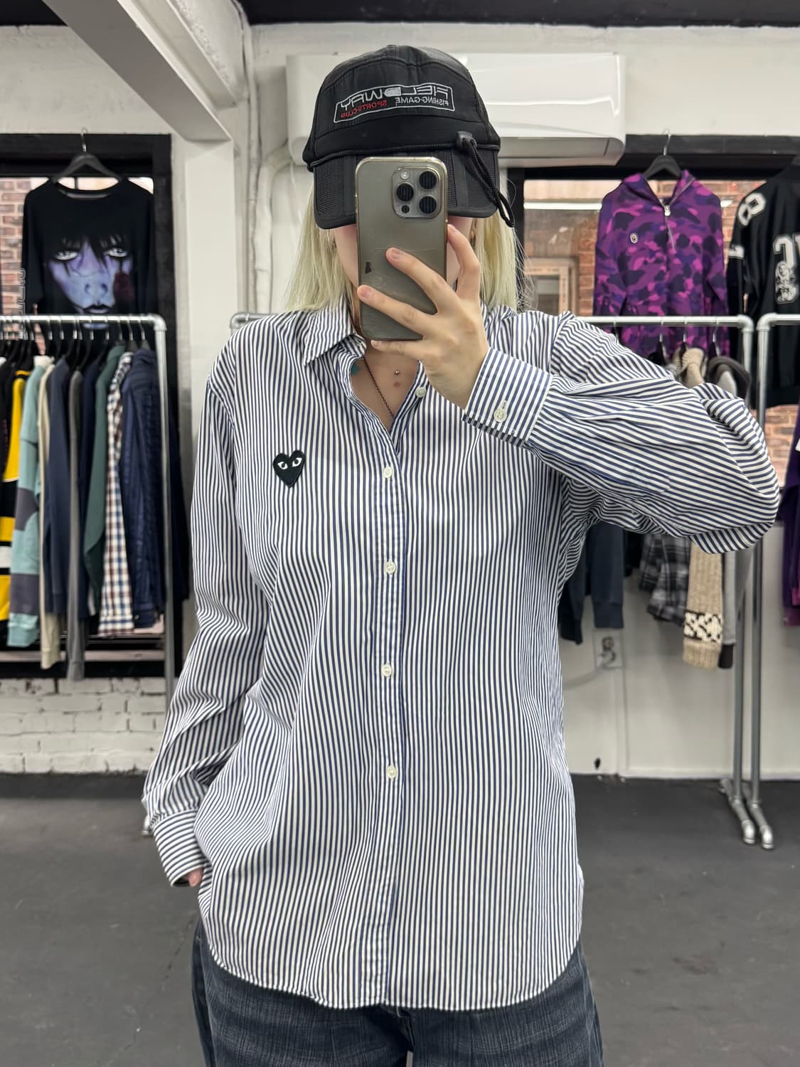 꼼데가르송 블랙와펜 스트라이프 셔츠 상품이미지1