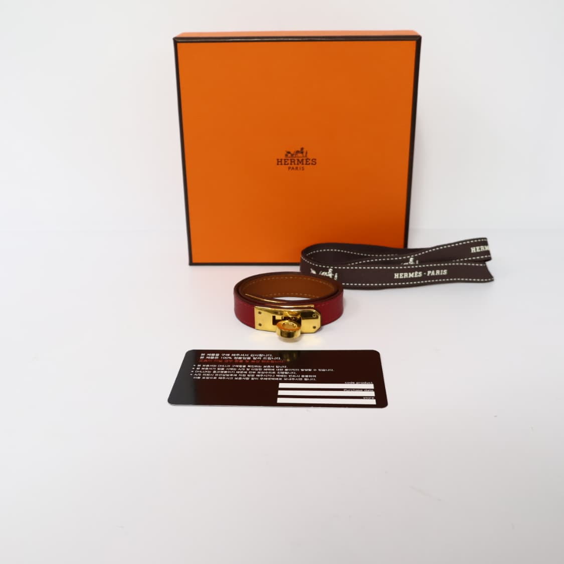 에르메스 버건디 금장 버클 켈리 팔찌 XS 상품이미지8
