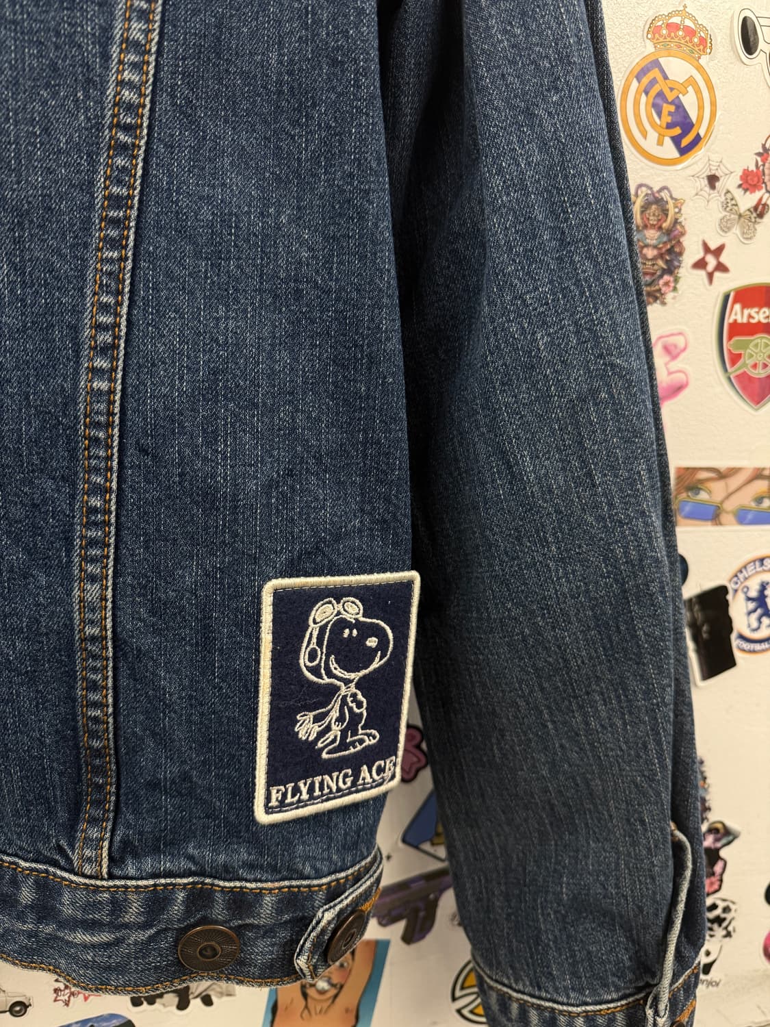 빈티지 인디고 스파오 스누피 플라잉 에이스 데님청자켓 L 상품이미지6