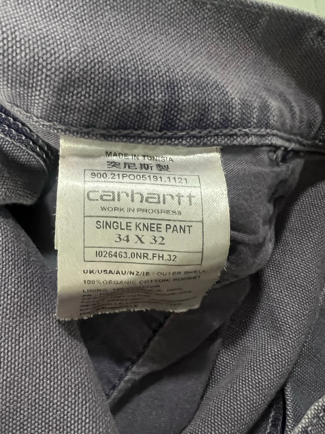 칼하트 Wip 싱글니 팬츠 34/32 상품이미지4