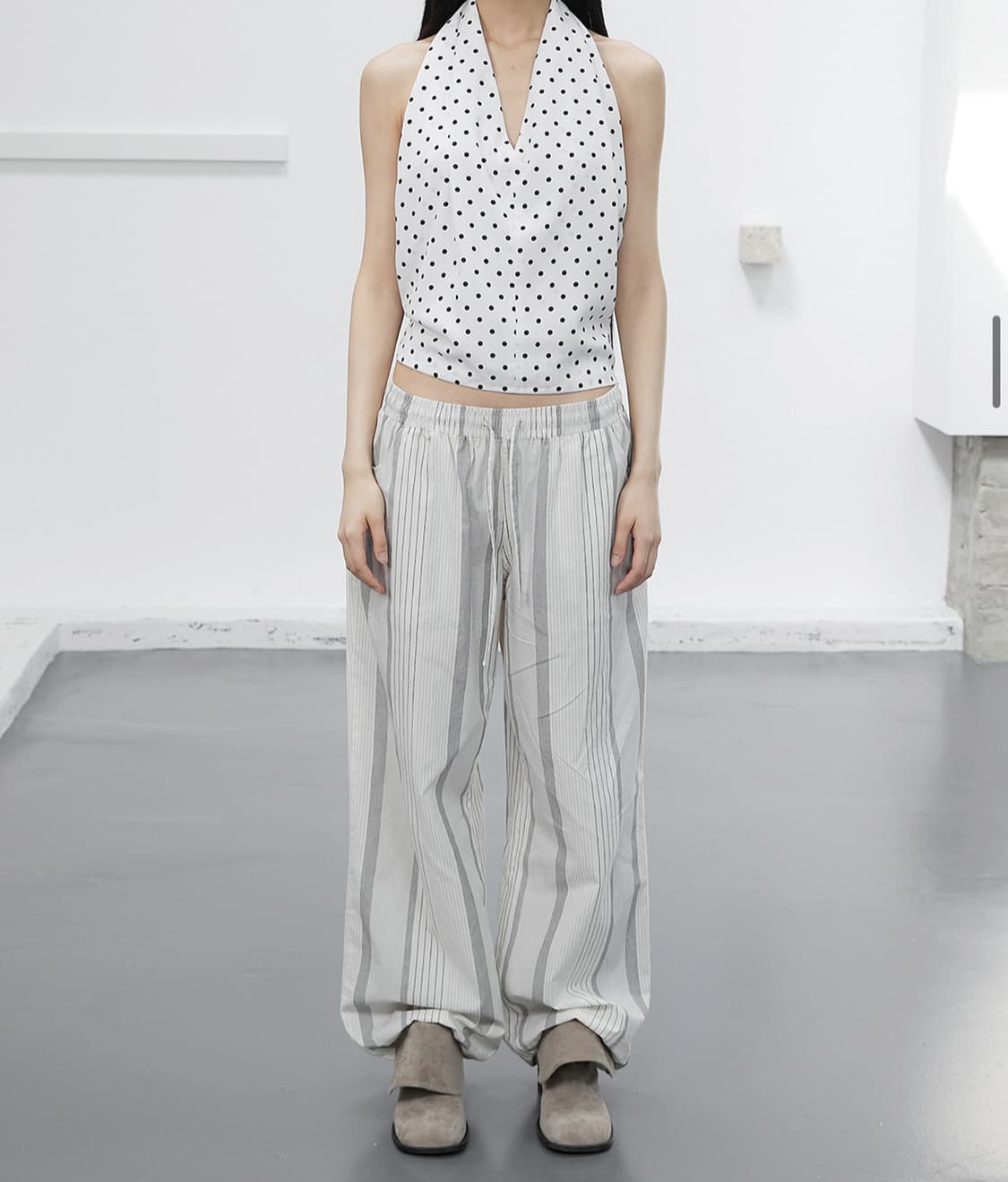 세릭 스트라이프 코튼 팬츠 상품이미지2