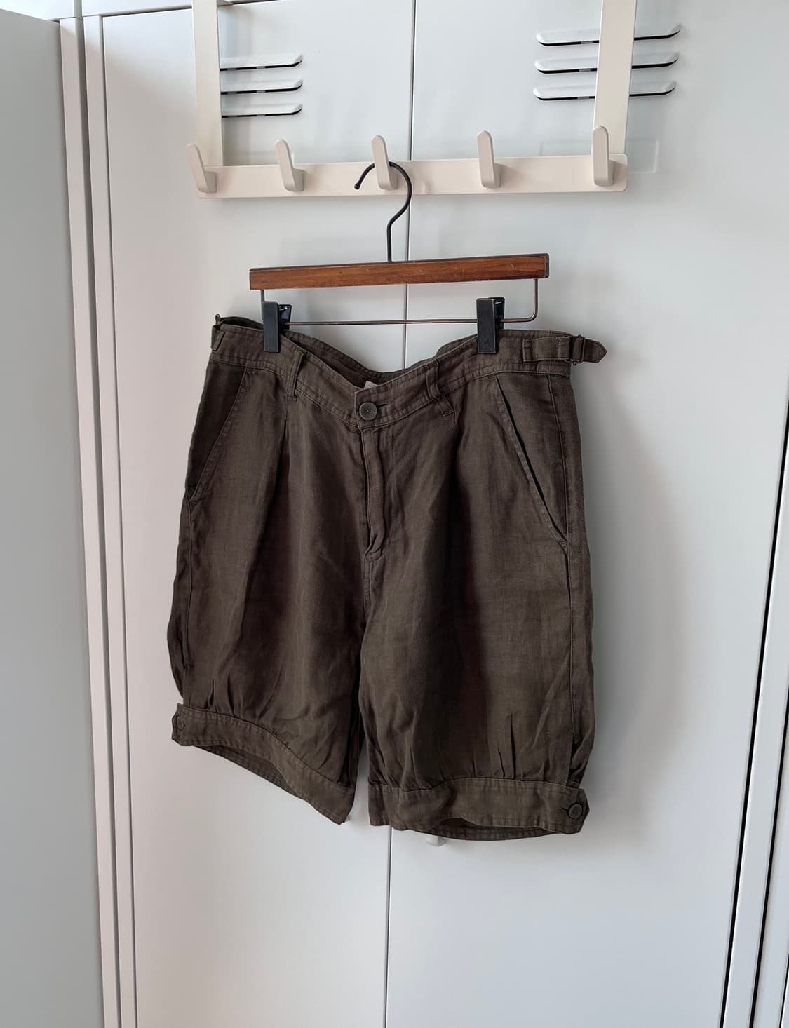 Lowrys farm 카키 호박 벌룬 5부 린넨 팬츠 상품이미지2