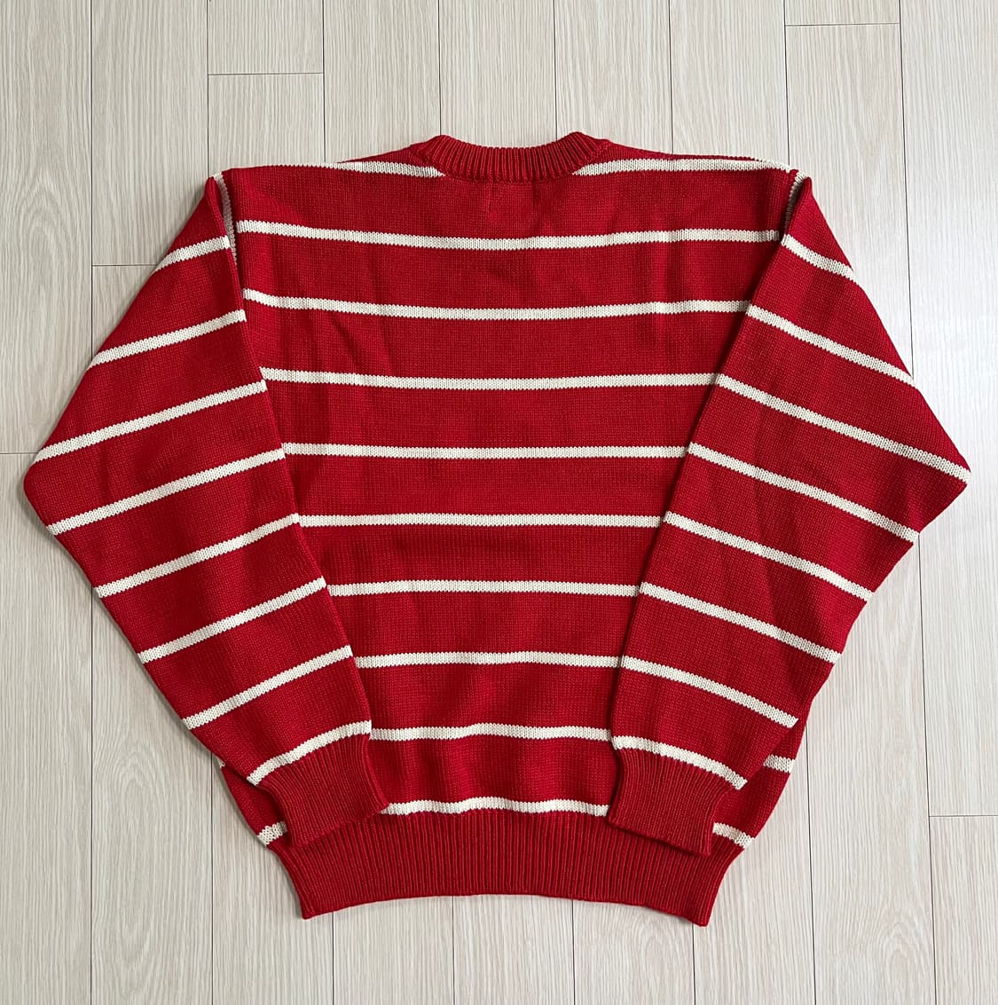 빈티지 레드 스트라이프 울니트 상품이미지2