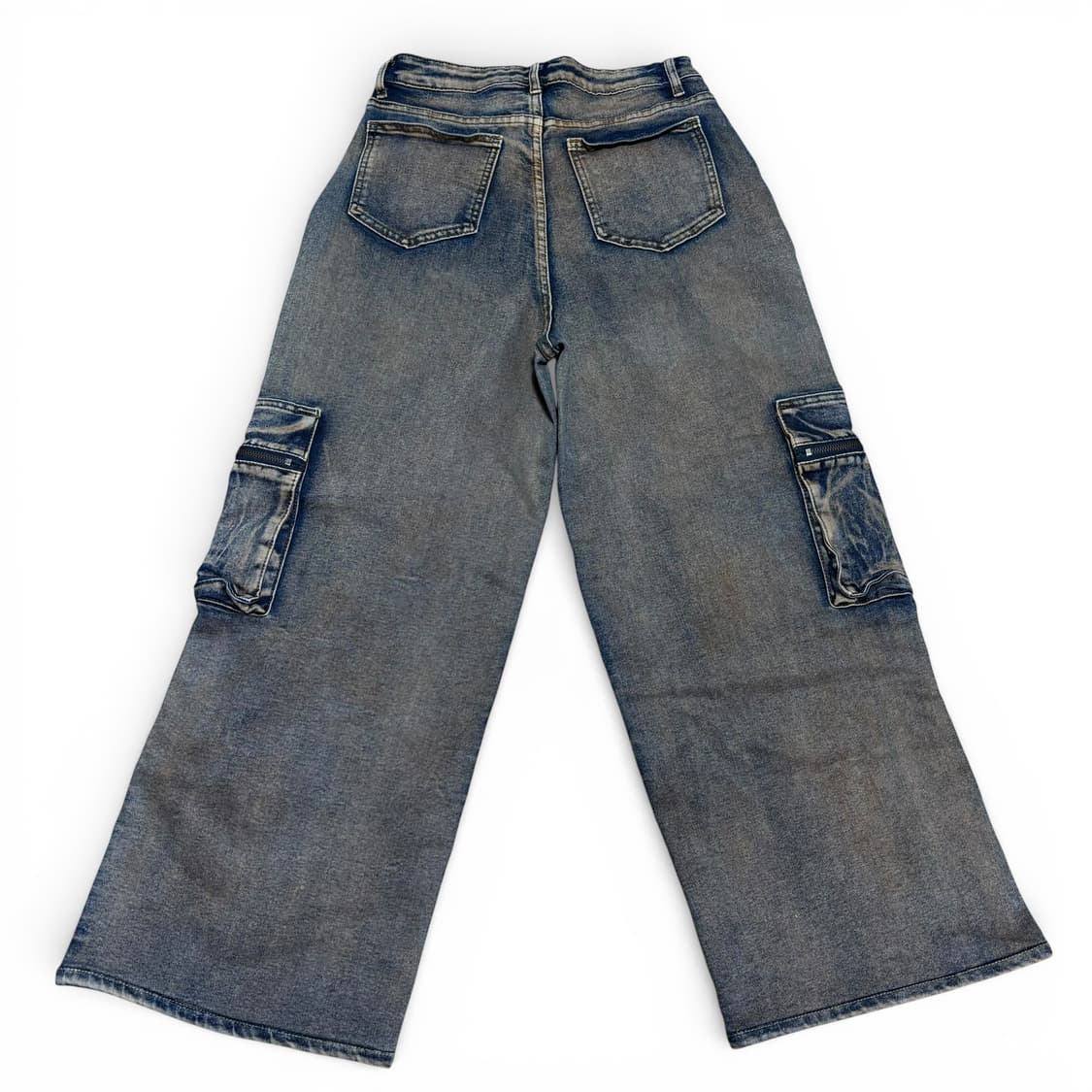 우먼M 빈티지 녹워싱 와이드 카고 데님팬츠 상품이미지2