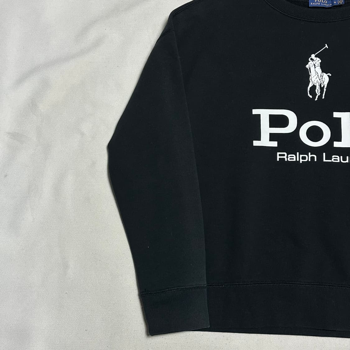 M 폴로랄프로렌 빅포니 로고 블랙 기모 맨투맨 상품이미지6