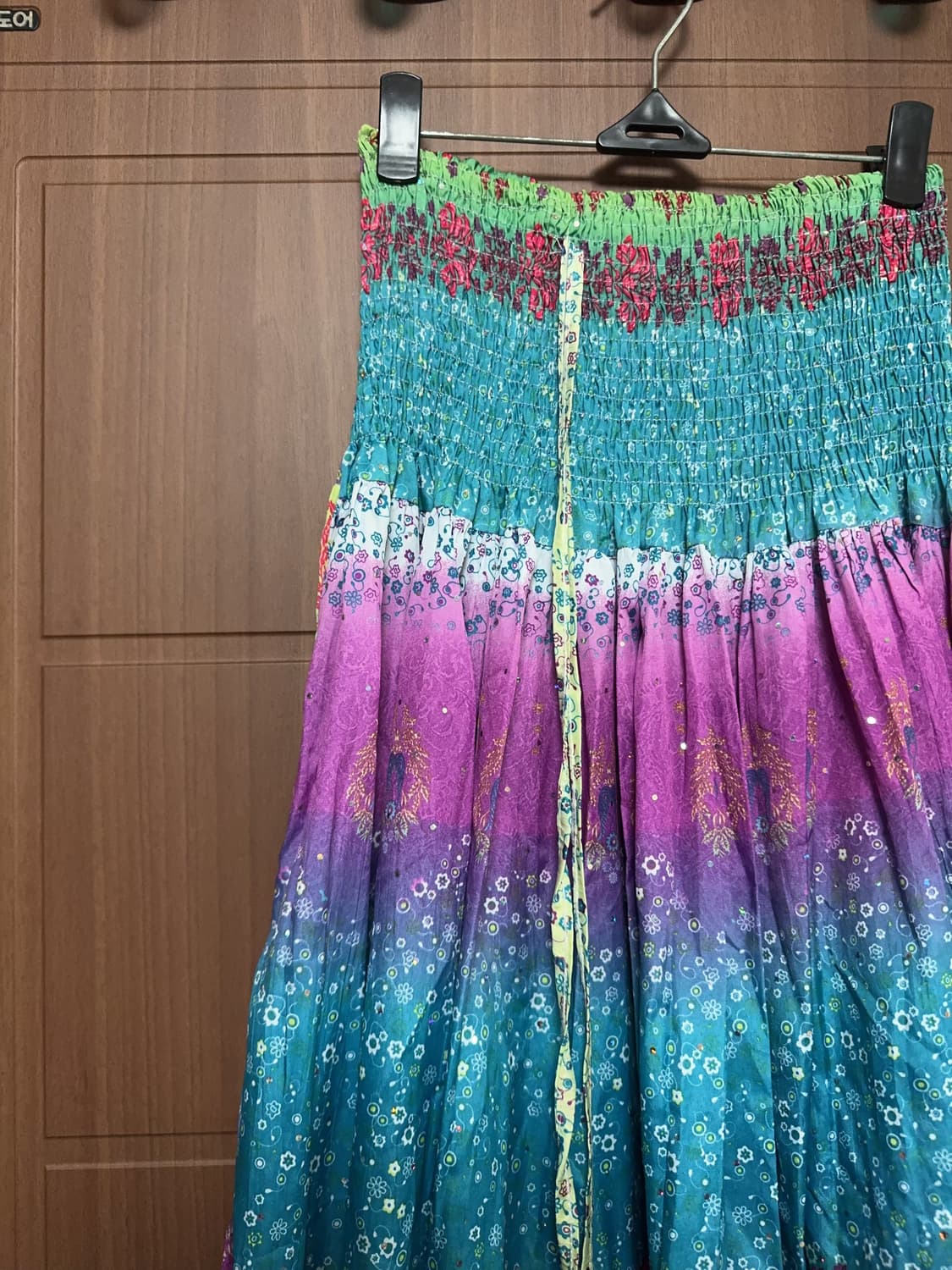 빈티지 모리걸 하구미 히피 에스닉 그라데이션 롱스커트 상품이미지2