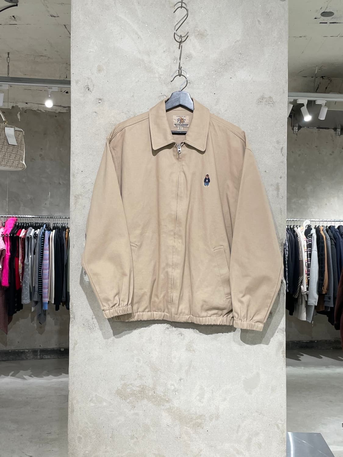 골든 베어 x 후아유 베이지 베어 해링턴 자켓 상품이미지1