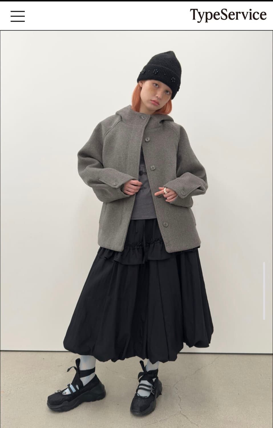 타입서비스 하프 코트 그레이 상품이미지3