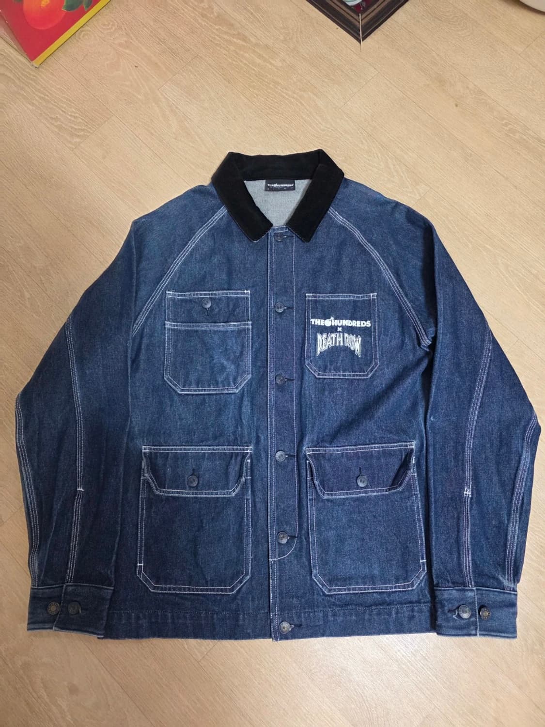 더헌드레드 X 데스로우레코드 데님 프리즌 자켓 M 상품이미지5