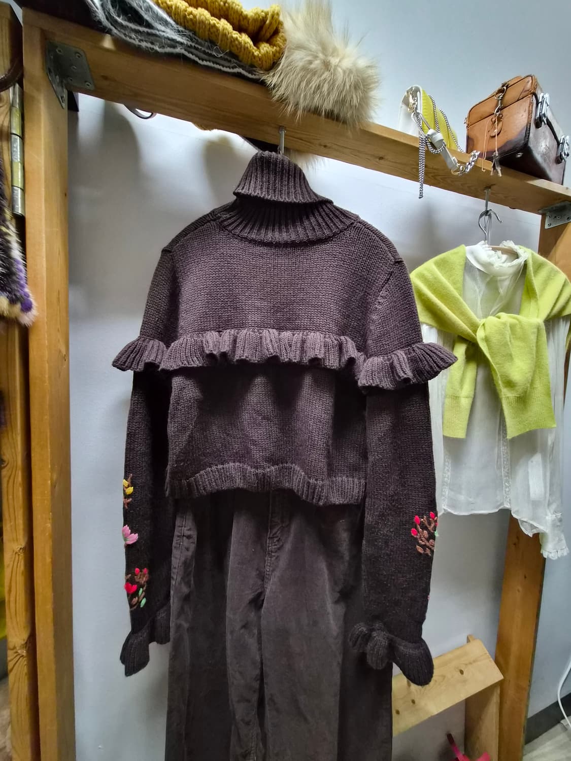 자라 자수프릴니트.코듀로이 와이드 상품이미지5